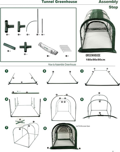Porayhut Portable Greenhouse Tent, Easy Set-Up Gardening Flower House & Plant - Image 7