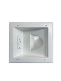 DATA COMM Electronics Media Plate with Duplex Surge Suppressor, White, 0 US