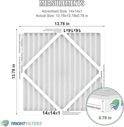 14x14x1 Air Filter 4 Pack, MERV 8 Pleated Dust Defense Air Filters Replacement - Image 2