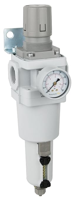 PneumaticPlus SAW600-N10BG-MEP Compressed Air Filter Regulator Piggyback Combo by PneumaticPlus