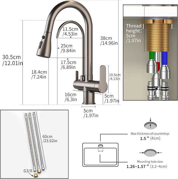 Kitchen Sink Faucet with Pull - Image 5