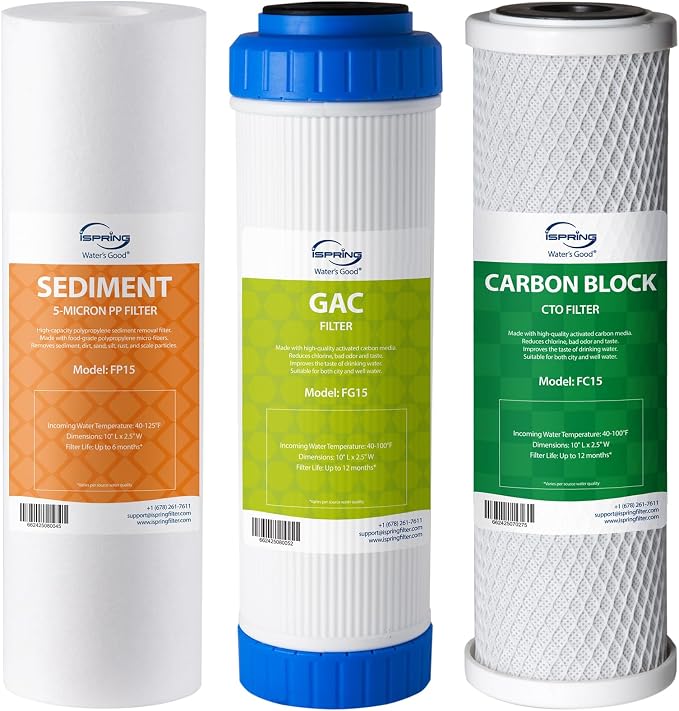 iSpring F3 NSF Certified 6-Month Prefilter Replacement Water Filter Cartridge by iSpring