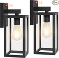 BesLowe 13" Upgraded Motion Sensor Outdoor Wall Lights, 2-Pack Dusk to Dawn Porch Light Outdoor Wall Sconce Lanterns, 3 Lighting Modes Exterior Lighting Fixtures, Black Outside Lights for House Garage