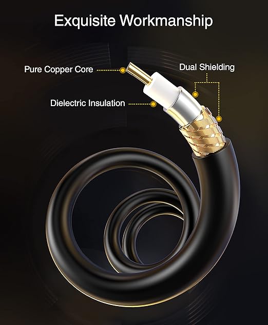 BlueRigger RCA Audio Subwoofer Cable (8FT, Dual Shielded, Gold Plated RCA Connectors) – for Subwoofer, Amplifier, Home Theater