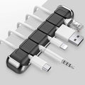 AHASTYLE Cable Organizer Holder 5 Slots Desktop Cord Wire Clips Keeper for Organizing USB Cable/Power Cord/Wire Home Office and Car (Black)