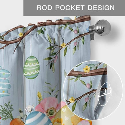 Easter Curtain Valances for Windows, Kitchen Valance Window Treatment, Spring - Image 5