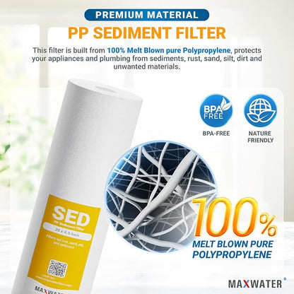 Max Water 5 Micron 20 x 4.5 Sediment Filter 20 inch Whole House BB Water - Image 3