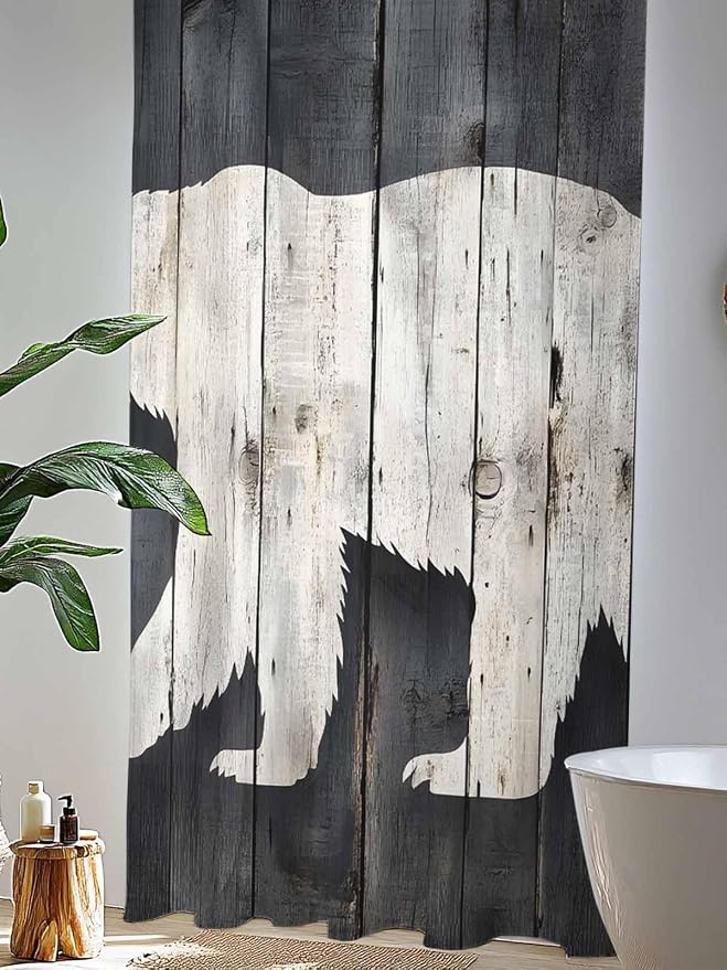 Sheer Curtains 84 Inches Long, Rustic Counrty Vintage Wood Grain Privacy Voile - Image 4