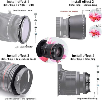 105mm Lens to 86mm Camera Lens Adapter, 105mm-86mm Filter Step-Down Ring - Image 6