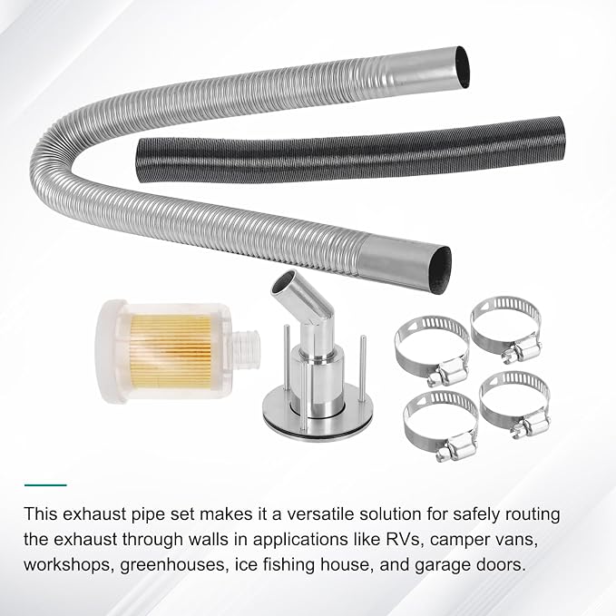 24mm Stainless Steel Exhaust Pipe Air Intake Filter and Pipe Double Wall - Image 8