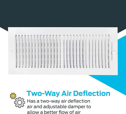 EZ-FLO 16 x 6 Inch White Air Vent Cover - Image 4