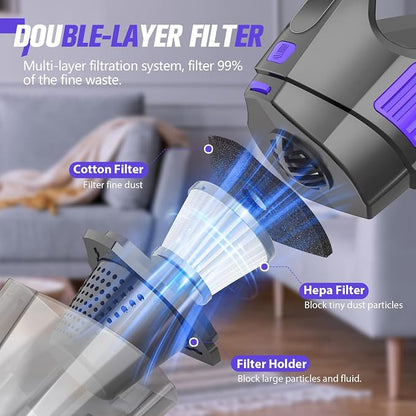 Handheld Vacuum Cordless Cleaner, Powerful Portable and Dust Buster Hand Vcauum - Image 5