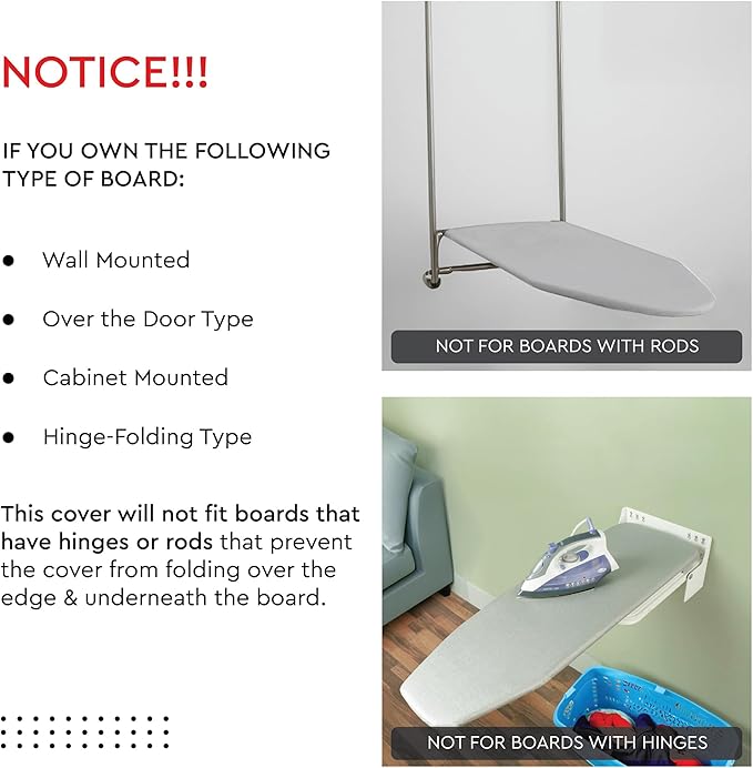 Encasa XO Ironing Board Cover and Pad 42"x14" - 4mm Felt Medium Iron Board Cover with Padding - Heat Resistant, Stain-Safe Dye, Non Slip Elastic Bungee Cord Tightening Iron Table Cover Mango