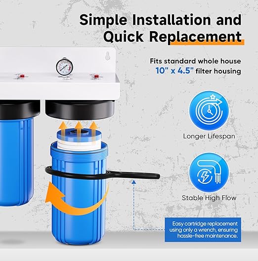 PUREPLUS 2-Stage Whole House Water Filtration System, Heavy Metals & Rust - Image 7