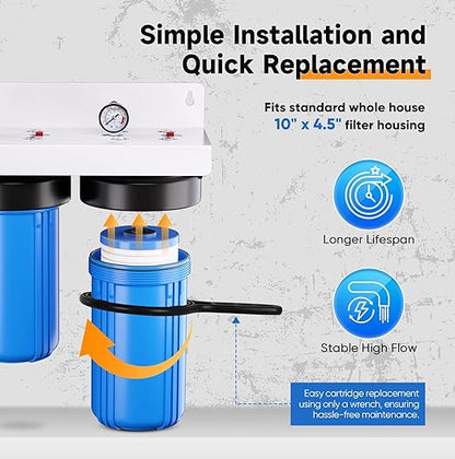 PUREPLUS 2-Stage Whole House Water Filtration System, Heavy Metals & Rust - Image 7