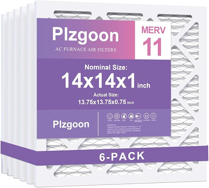 14x14x1 Air Filter MERV 11 MPR 1000 HVAC Pleated A/C Furnace Filters Compatible by Unknown