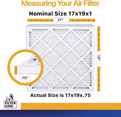 Filter King 17x19x1 Air Filter | 4-PACK | MERV 13 HVAC Pleated A/C Furnace - Image 2