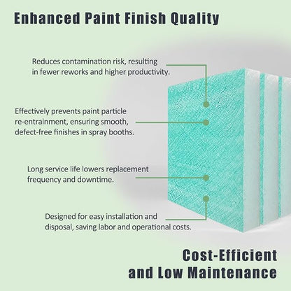 Spray Booth Air Filter Fiberglass Exhaust Green - Image 5