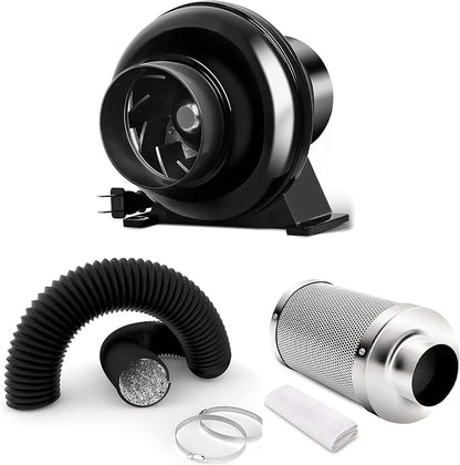 iPower 4 Inch 195 CFM Inline Fan, Air Circulation Vent Blower, Air Carbon by iPower