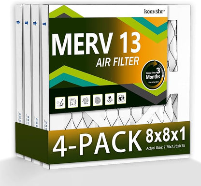 8x8x1 Air Filter MERV 13, HVAC/Furnace AC Filter Replacement, Dust by Komashr