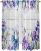 Spring Flowers Kitchen Curtains, Watercolor Garden Florals Wooden Grain Light by Unknown