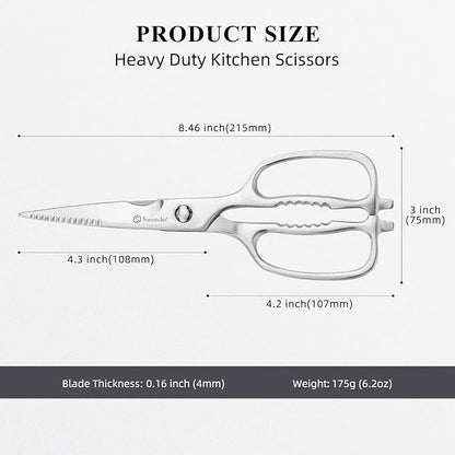 Sunnecko Kitchen Scissors for Food, Heavy Duty Scissors All Purpose Kitchen - Image 4