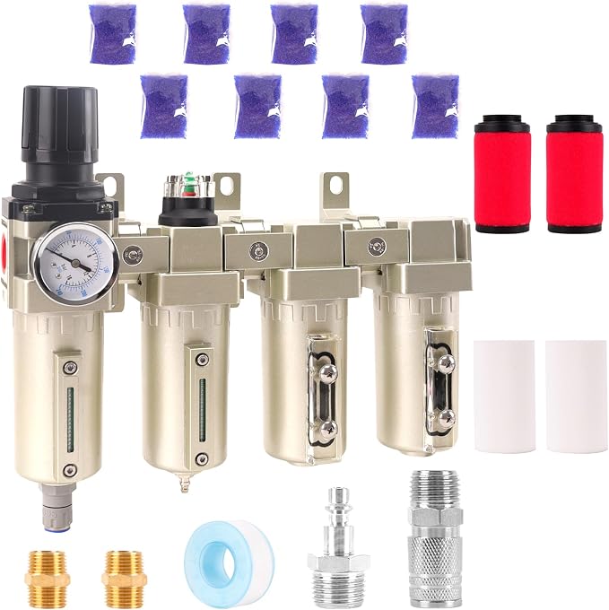 1/2" NPT Industrial Grade 4 Stage Air Compressor Drying System, 0-240 PSI by Unknown