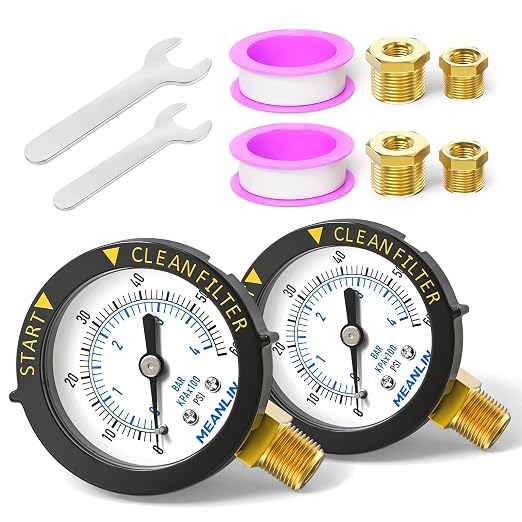MEANLIN MEASURE 0~60Psi 1/4" NPT Start and Clean Filter Pressure Gauge by MEANLINMEASURE