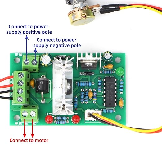 RioRand Upgraded Adjustable DC Motor Speed PWM Controller 10V 12V 24V 30V Reversing Switch 120W