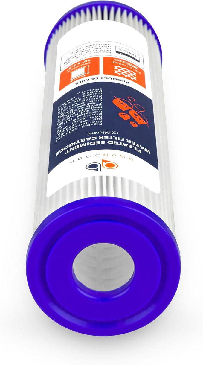 Aquaboon 20 Micron Pleated Sediment Filter Cartridge 10" x 2.5" Whole House - Image 7