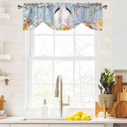 Easter Tie Up Valance Curtains for Windows, Kitchen Curtains Window Shades - Image 9
