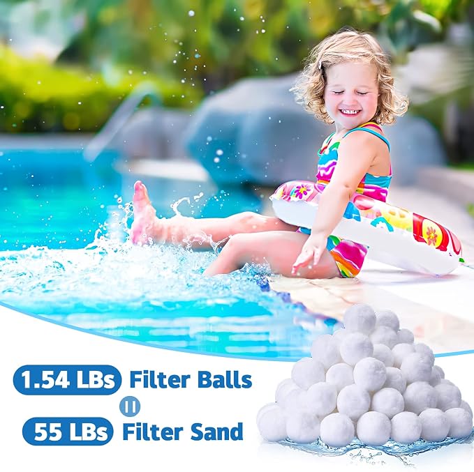 QwayHome 1.54 lbs Pool Filter Balls, Reusable Filter Sand Balls - Image 3