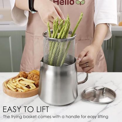 68oz 304 Stainless Steel Oil Filter Pot, Heavy Duty Bacon Grease Container & - Image 2