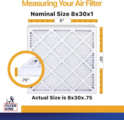 Filter King 8x30x1 Air Filter | 4-PACK | MERV 13 HVAC Pleated A/C Furnace - Image 2