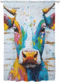 Sheer Curtains 63 Inch Length, Funny Colorful Cow Semi Sheer Curtains Light by Unknown