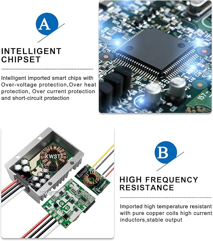 DC to DC 24V to 12V Step Down Voltage 12Volts Regulator Buck Converter Output 1A 12W Power Converter Module (1A)