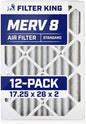 Filter King 17.25x26x2 Air Filter | 12-PACK | MERV 8 HVAC Pleated A/C Furnace by FilterKing