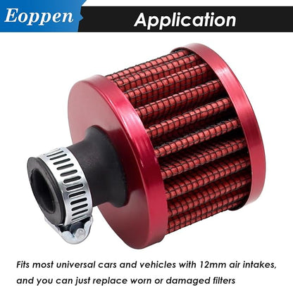 2Pcs 12mm Air Filter Mini Universal Vent Crankcase Cold Air Intake Breathe - Image 6