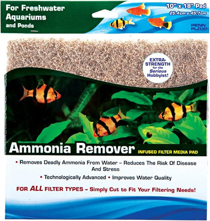 Penn-Plax Ammonia Reducer Aquarium Filter Media Pad – Easy to Cut into Any Size by Penn-Plax