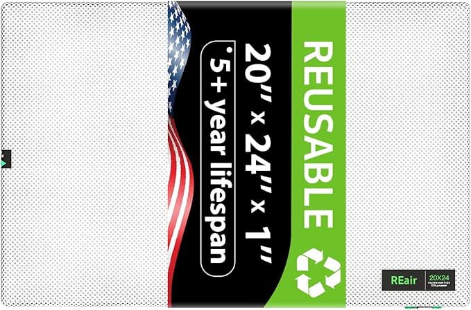 Reair 20x24x1 Extra Replacement Filter without Frame, Washable and Reusable Air by Reair