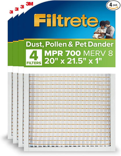 Filtrete 20x21.5x1 AC Furnace Air Filter, MERV 8, MPR 700, Tough on Pollen by Filtrete