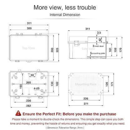 QILIPSU Waterproof Junction Box IP67 Outdoor Plastic Electrical Project - Image 6