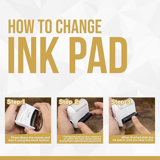 for Deposit Only Customized Office Self Inking Stamp - 3-Lines - Medium - Choose from 15 Ink Colors