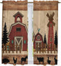 Brown Farmhouse Kitchen Curtains, Vintage Country Animals Wooden Grain Light by Unknown