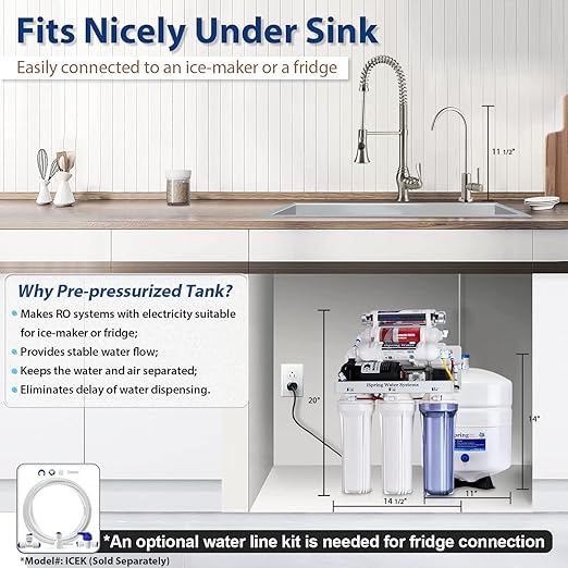 iSpring RCC1UP-AK, 100 GPD 7-Stage Reverse Osmosis Under Sink Water Filtration - Image 5