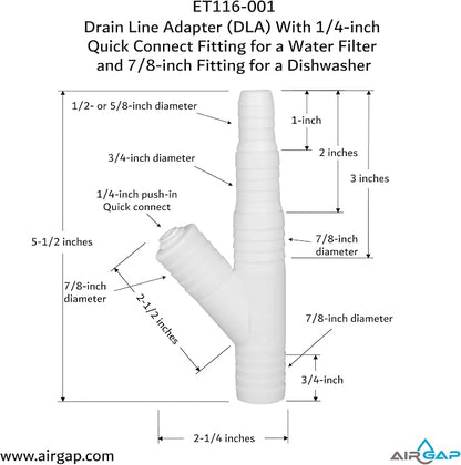 Drain Line Adapter With 1/4-inch Quick Connect Fitting - Image 3