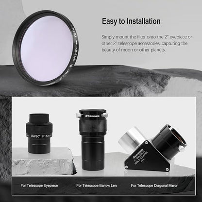 Astromania Telescope Moon Filter 2 Inch, Moon Skyglow Filter Reduces Moon Glare - Image 5