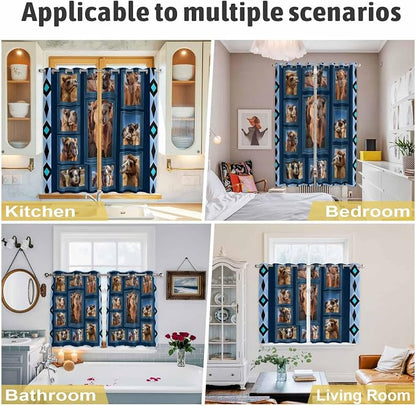 2 Panel Kitchen Cafe Curtains, Desert Camels Sunlight Filtering Nature Air - Image 6