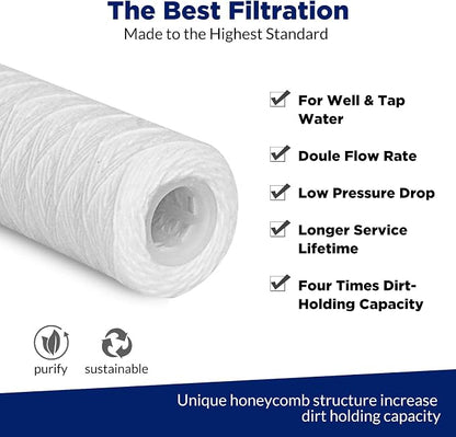 Membrane Solutions 10 Micron 10"x2.5" String Wound Whole House Water Filter - Image 5
