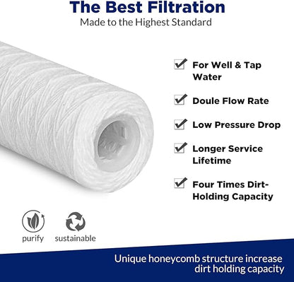 Membrane Solutions 5 Micron 10"x2.5" String Wound Whole House Water Filter - Image 5